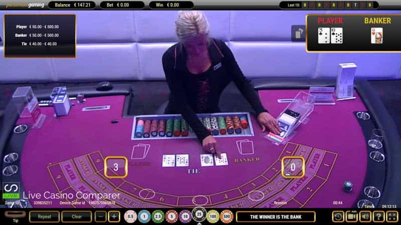 Portomaso Live Streamed Baccarat