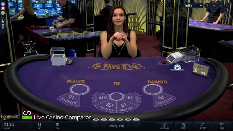 lucky streak live baccarat single player view